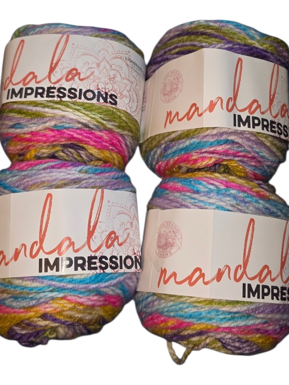 Lion Brand Mandala Impressions Wildflower Yarn Lot of 4 Bulky #5 Discontinued